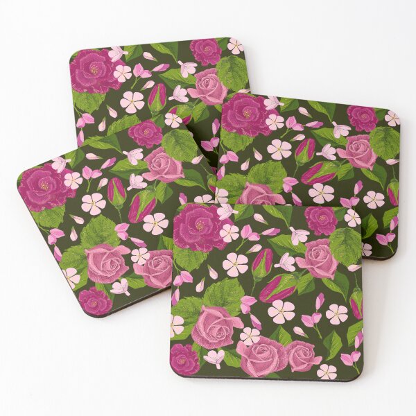 Item preview, Night Garden of Pink Roses designed and sold by AlisaArtDecor.