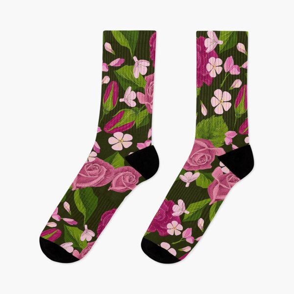 Item preview, Night Garden of Pink Roses designed and sold by AlisaArtDecor.