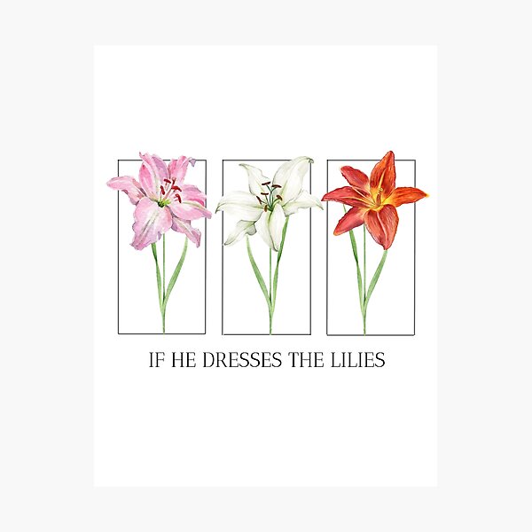Item preview, Lirio de acuarela vintage - Si él viste a los lirios designed and sold by Joy Apparent.