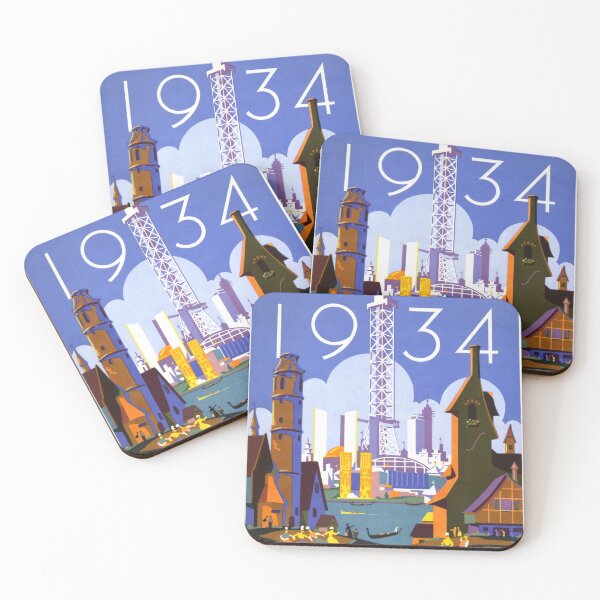 Item preview, Vintage 1934 World's Fair Poster designed and sold by Rue Market.
