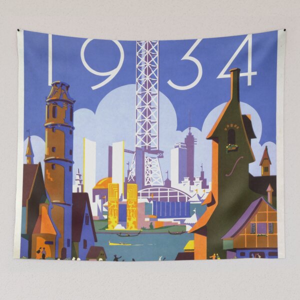 Item preview, Vintage 1934 World's Fair Poster designed and sold by Rue Market.