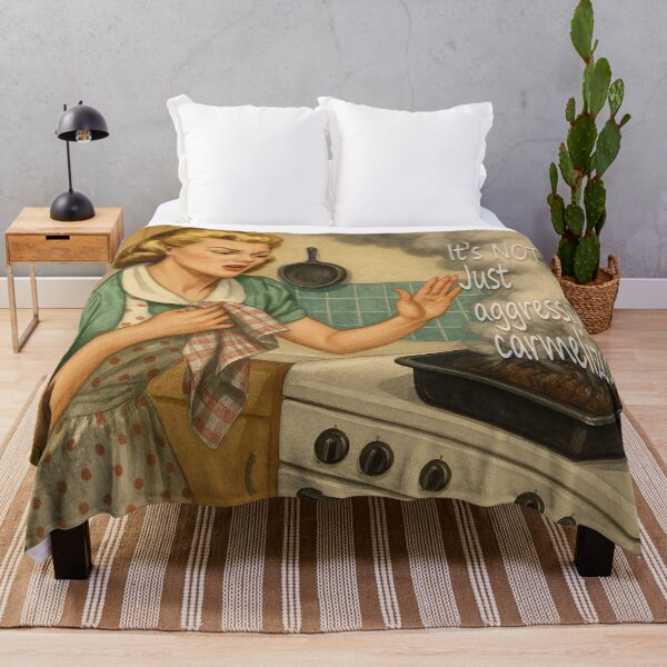 Item preview, “Aggressively Caramelized” – Funny Retro Kitchen Disaster Art designed and sold by Espinoza Creative.