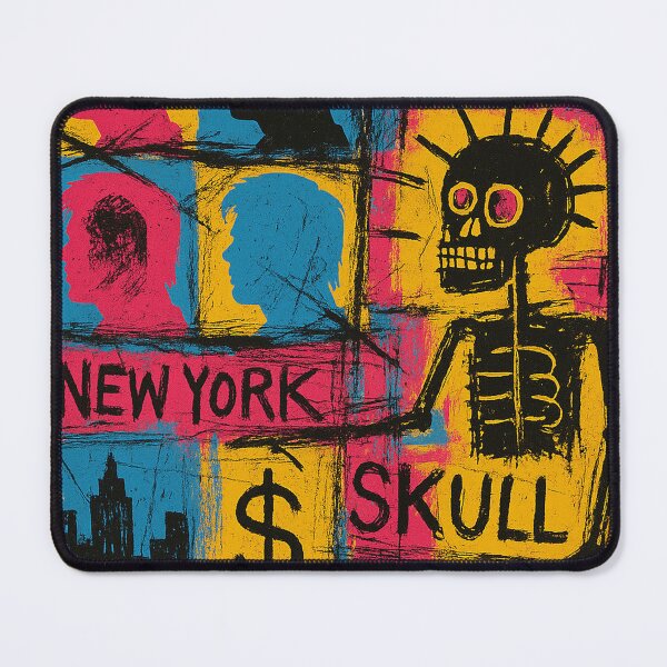 Item preview, Arte de calaveras neoexpresionista: estilo grafiti urbano con siluetas de Nueva York y el pop designed and sold by weirdfishes123.