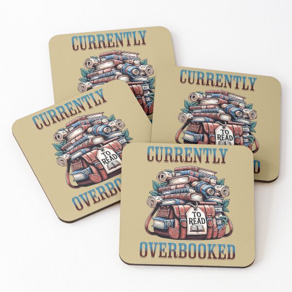 Item preview, Currently Overbooked – Book Stack & Reading Humor Design designed and sold by KissellArt.