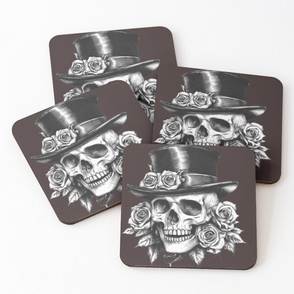 Item preview, Skull Top Hat Roses designed and sold by rpotter89.
