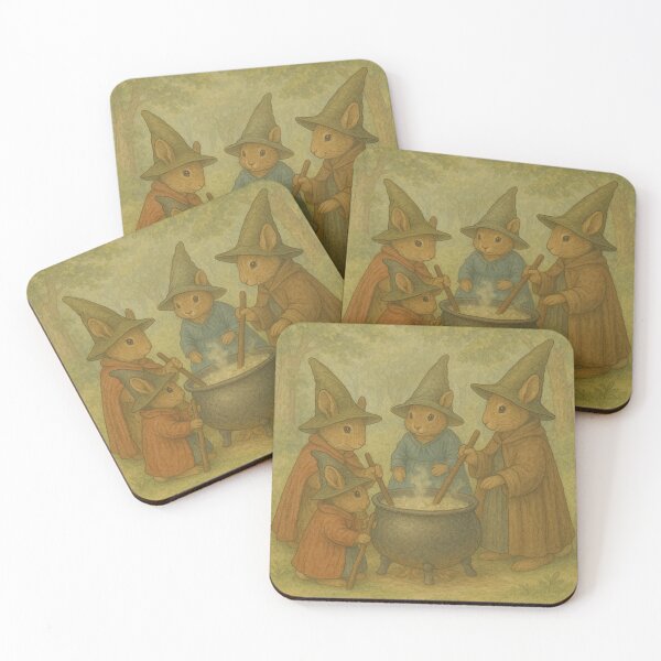 Item preview, Woodland Witch Rabbits Stirring the Cauldron – Beatrix Potter Style designed and sold by Where Troubles Melt Like Lemon Drops.