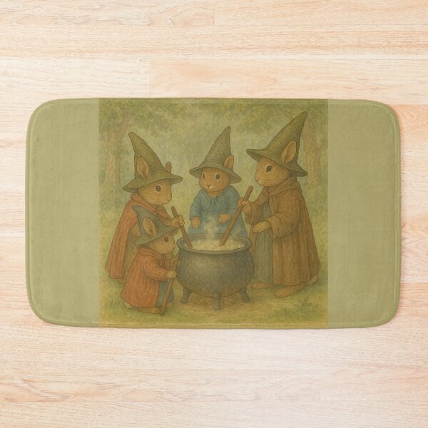 Item preview, Woodland Witch Rabbits Stirring the Cauldron – Beatrix Potter Style designed and sold by Where Troubles Melt Like Lemon Drops.