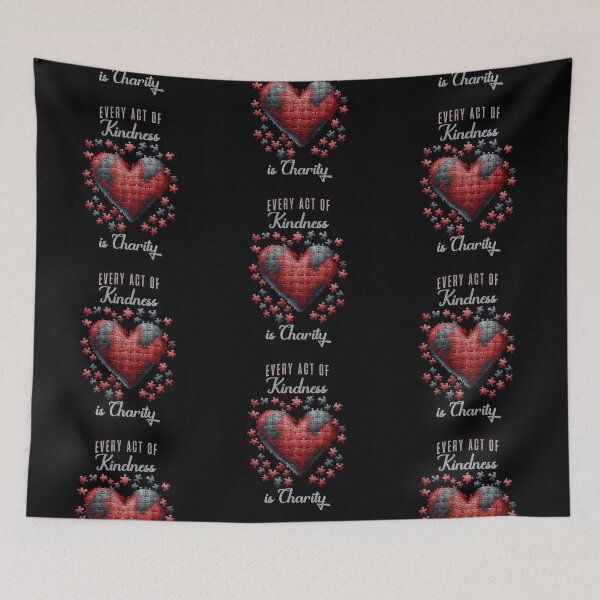 Item preview, Kindness is Charity – Puzzle Heart Design designed and sold by D-Islamic.