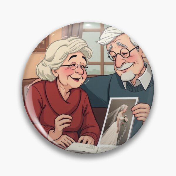 Item preview, Amour éternel – Un couple âgé se remémore son mariage Eternal Love – Elderly Couple Remembering Their Wedding Day designed and sold by Drawingshirts.