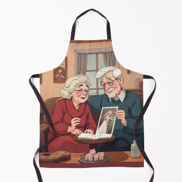 Item preview, Amour éternel – Un couple âgé se remémore son mariage Eternal Love – Elderly Couple Remembering Their Wedding Day designed and sold by Drawingshirts.