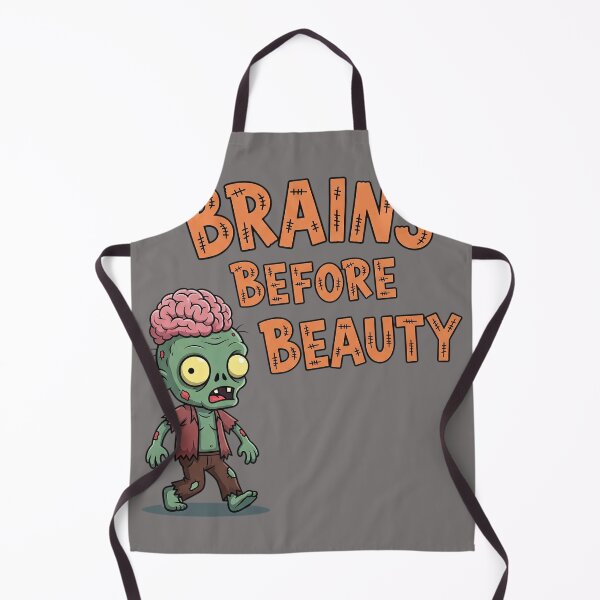 Item preview, Brains Before Beauty Funny Zombie Cartoon Halloween Design designed and sold by WittyNest Studio.