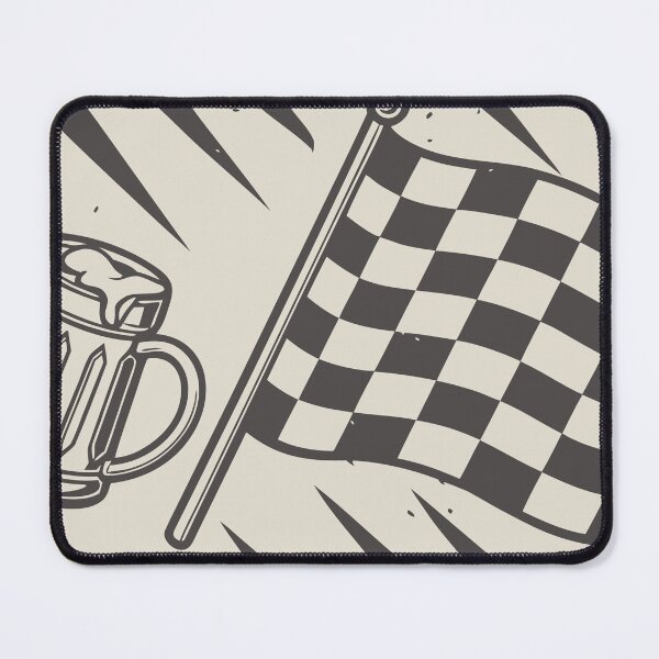 Item preview, Retro Illustration of Beer Mug and Racing Flag with Diagonal Lines designed and sold by Creative88Art.