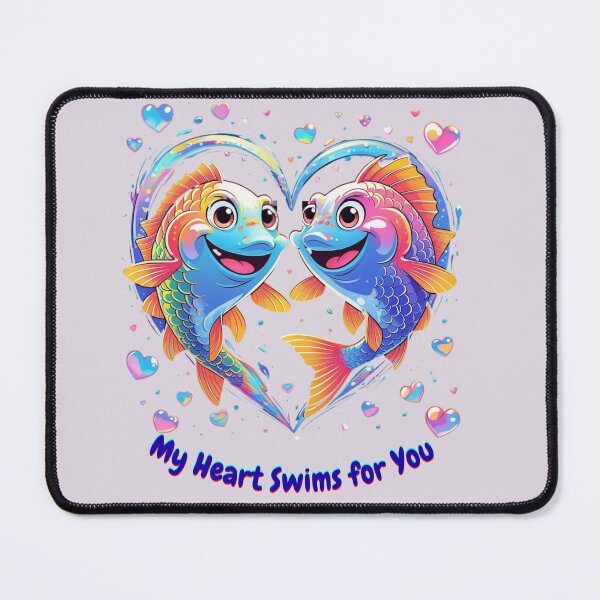 Item preview, Shimmering Love – Fish Couple in a Splashy Heart designed and sold by DariaCraft.