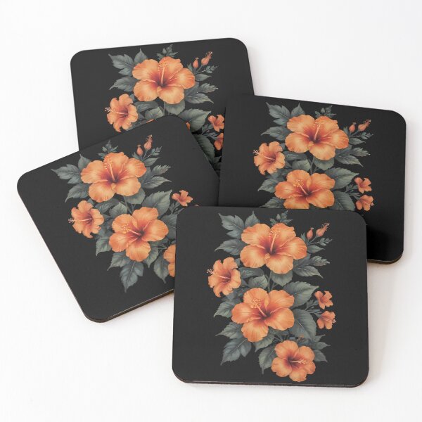Item preview, Hibiscus Flowers Tropical Floral Orange Wildflowers designed and sold by YalenArt.