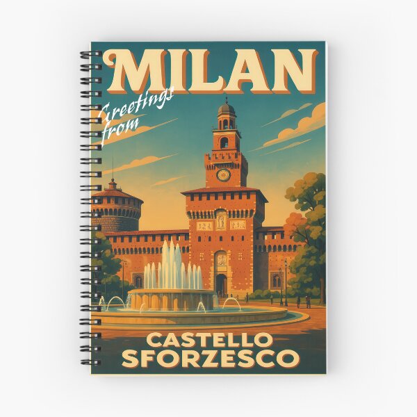 Item preview, Greetings from MILAN - CASTELLO SFORZESCO - Retro Vintage Design designed and sold by Earth Celebration Designs.