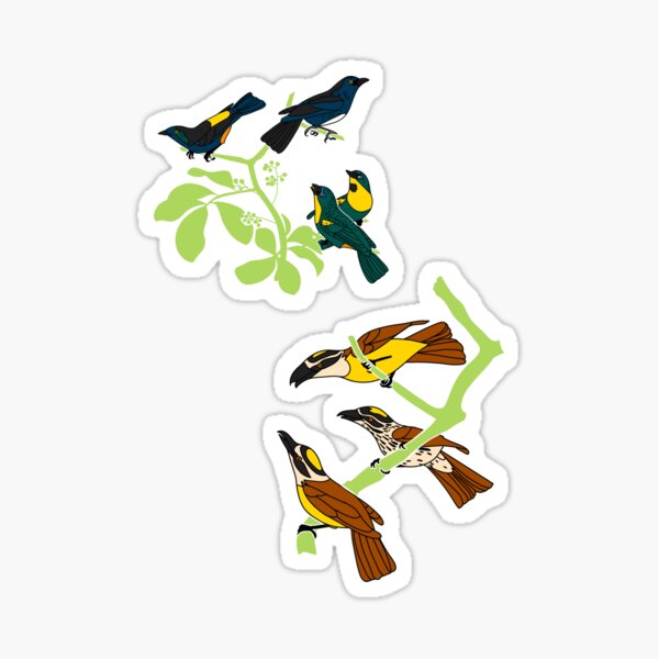Item preview, Colorful Songbirds Nature Sticker Set designed and sold by Julian Eickhoff.