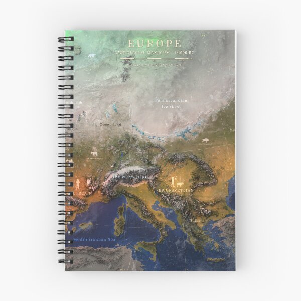 Item preview, Ice Age Europe (20,000 years ago) map designed and sold by CarlAugustW.