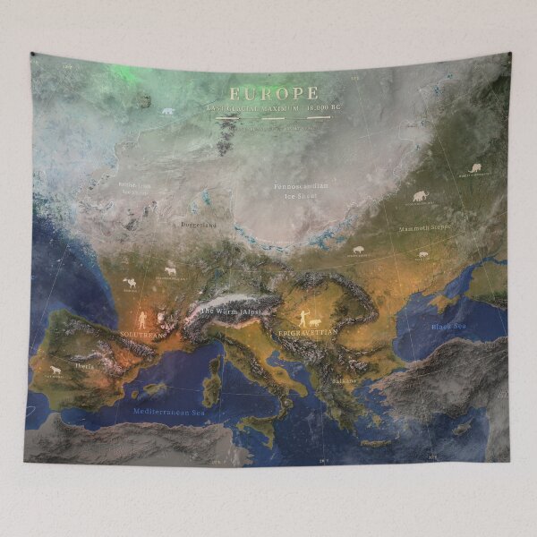 Item preview, Ice Age Europe (20,000 years ago) map designed and sold by CarlAugustW.