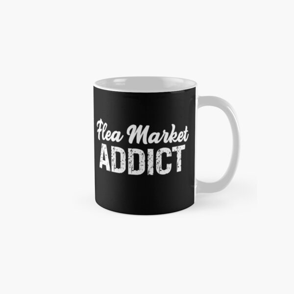 Vista previa del artículo con la obra «Cita divertida sobre compras de segunda mano de un adicto al mercado de pulgas», diseñado y vendido por SharpThreadZ.