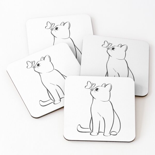 Artikelvorschau, Cat with Butterfly entworfen und verkauft von katey-creates.