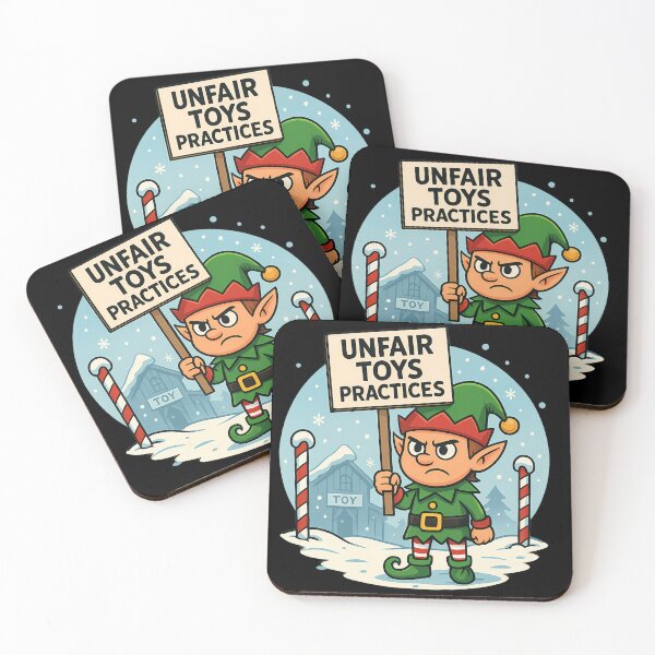 Item preview, Angry Elf Protest – Funny North Pole Strike Cartoon designed and sold by ArcadiaSilence.