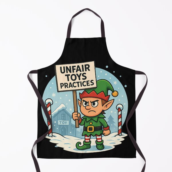 Item preview, Angry Elf Protest – Funny North Pole Strike Cartoon designed and sold by ArcadiaSilence.