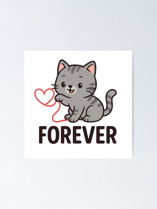 Thumbnail 1 of 3, Poster, Kitten forever designed and sold by AlisonFlor.