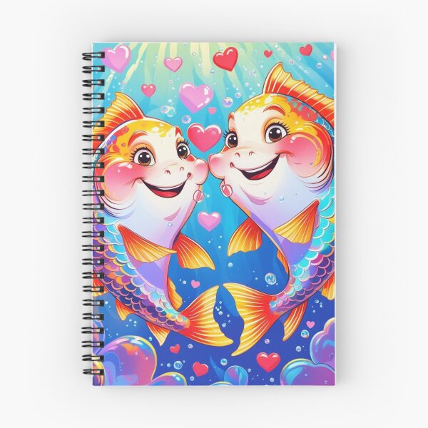 Item preview, Bubbly Love – Happy Fish Couple Surrounded by Hearts designed and sold by DariaCraft.