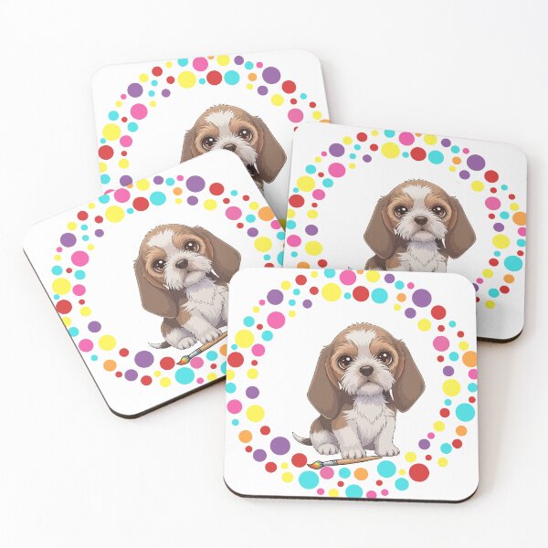 Item preview, Celebrate Dot Day with My PBGV– Colorful Dog Art designed and sold by The Real Life Symphony.
