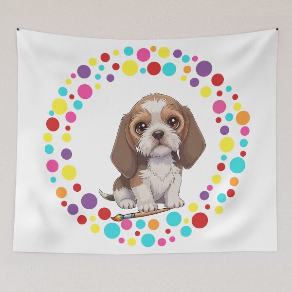 Item preview, Celebrate Dot Day with My PBGV– Colorful Dog Art designed and sold by The Real Life Symphony.