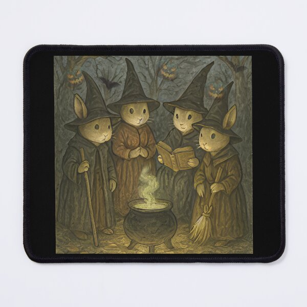 Item preview, Witch Bunny Coven – Halloween Forest Gathering designed and sold by Where Troubles Melt Like Lemon Drops.