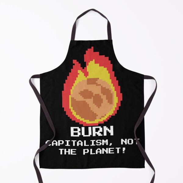 Item preview, Burn Capitalism, not the Planet | Retro Gaming Design designed and sold by leftyshirts.