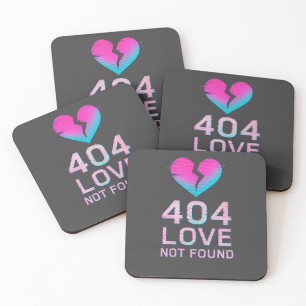 Item preview, Glitch Poster 404 Love Not Found – Broken Heart Neon Cyberpunk designed and sold by LoomisDreams.
