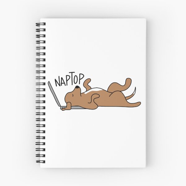 Item preview, dog napping on a laptop designed and sold by aziza-doodles.