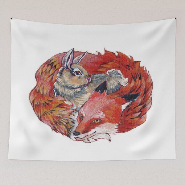Item preview, Predator Prey Entangled - Fox and Rabbit designed and sold by SecretDaydream.