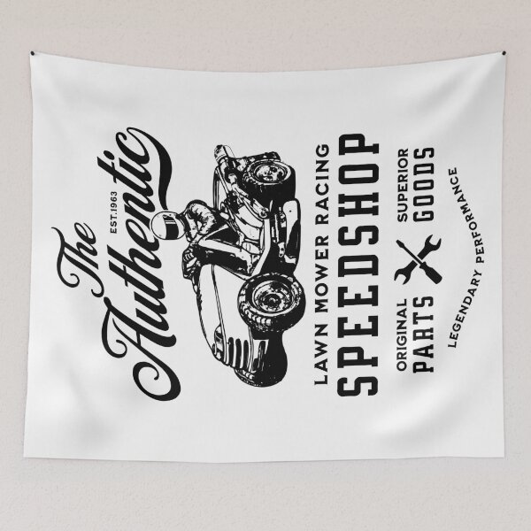 Item preview, Lawnmower Racing - Authentic Speed Shop - Black - Lawn Mower Racing designed and sold by RaceDayRags.