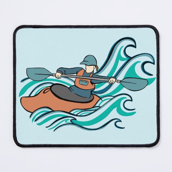 Item preview, Whitewater warrior - fearless female kayaker designed and sold by aziza-doodles.