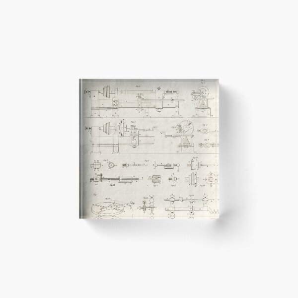 Item preview, Antique Wood Turning Lathes Mechanical Drawing, 1813 designed and sold by PrintsAntiqua.