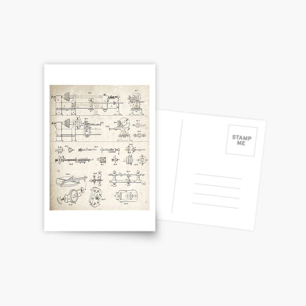 Item preview, Antique Wood Turning Lathes Mechanical Drawing, 1813 designed and sold by PrintsAntiqua.