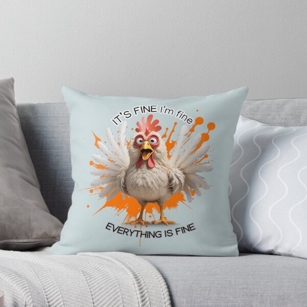 Item preview, Funny Frazzled Chicken Print | Humorous Quote Art | Im Fine, Its Fine, Everything is Fine designed and sold by VonsKraftCorner.
