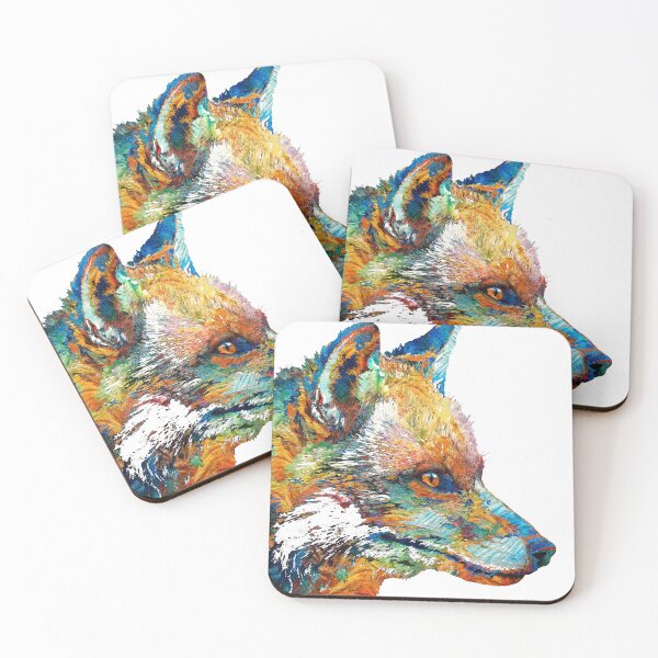Item preview, Colorful Fox Art On White designed and sold by Sharon Cummings Art.