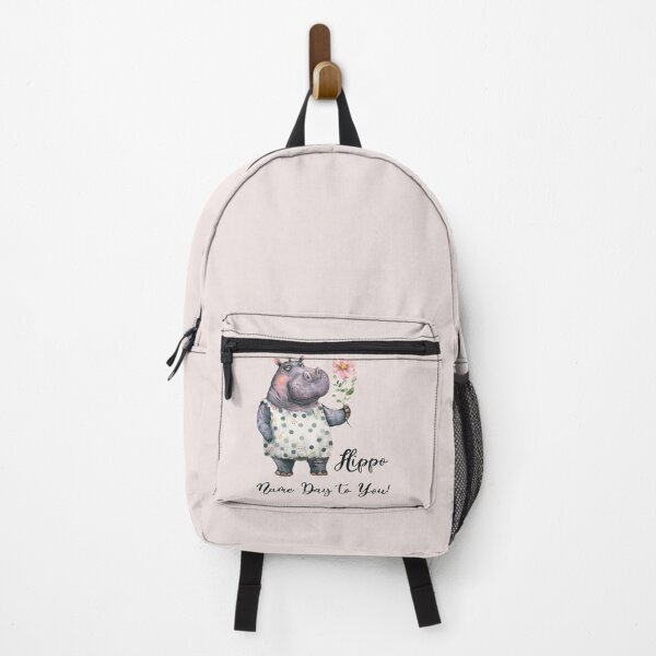 Item preview, Hippo Name Day to You with a Pink Flower designed and sold by EmeraldeaArt.