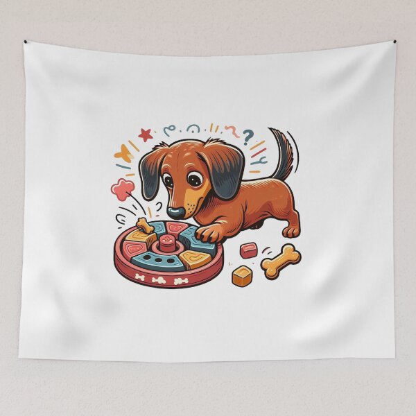 Item preview, Sniff. Nudge. Win. – Dachshund Enrichment Puzzle Toy Art designed and sold by dogslover22.