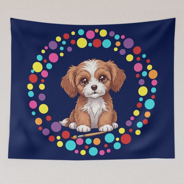 Item preview, Celebrate Dot Day with My Cavachon – Colorful Dog Art designed and sold by The Real Life Symphony.