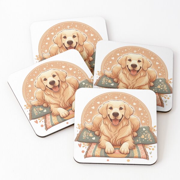 Item preview, Boho Golden Retriever Art – Lick Mat Enrichment for Dog Lovers designed and sold by dogslover22.