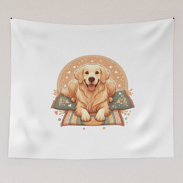 Item preview, Boho Golden Retriever Art – Lick Mat Enrichment for Dog Lovers designed and sold by dogslover22.