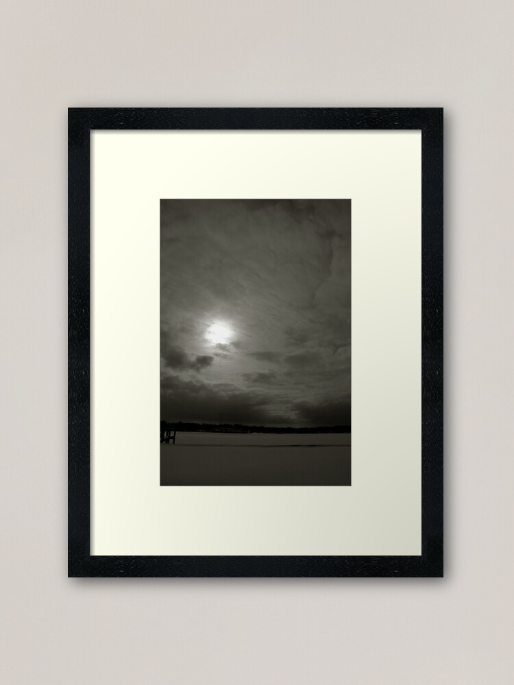 Thumbnail 2 of 7, Framed Art Print, Winter Moon Over Michigan designed and sold by jdempsey.