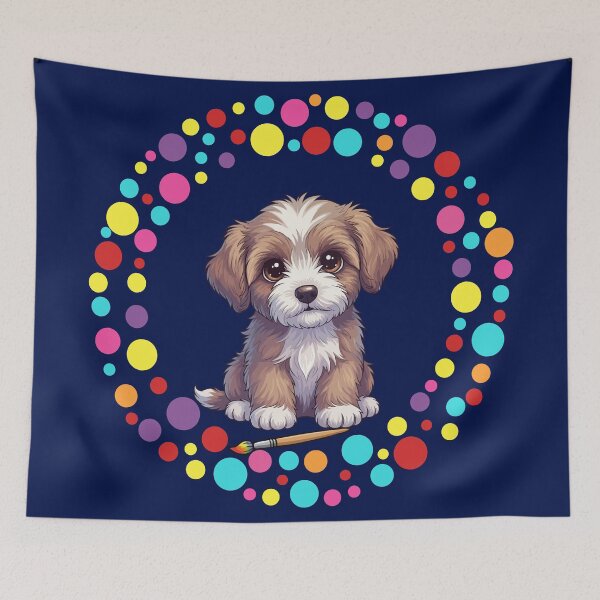 Item preview, Celebrate Dot Day with My Labradoodle – Colorful Dog Art designed and sold by The Real Life Symphony.