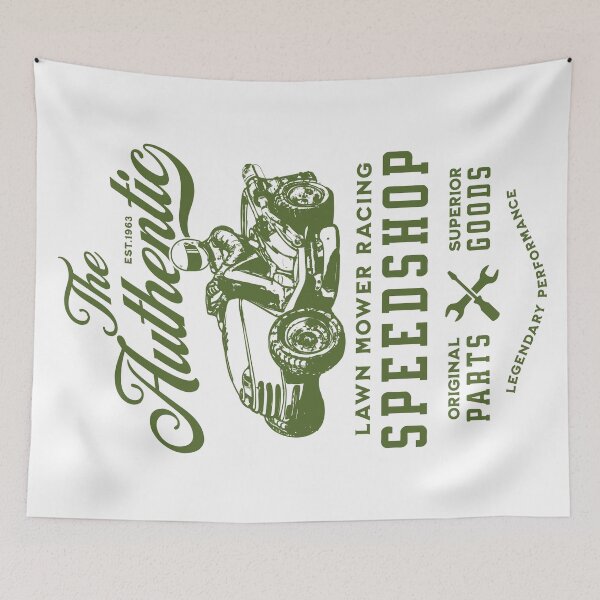 Item preview, Lawnmower Racing - Authentic Speed Shop - Green - Lawn Mower Racing designed and sold by RaceDayRags.