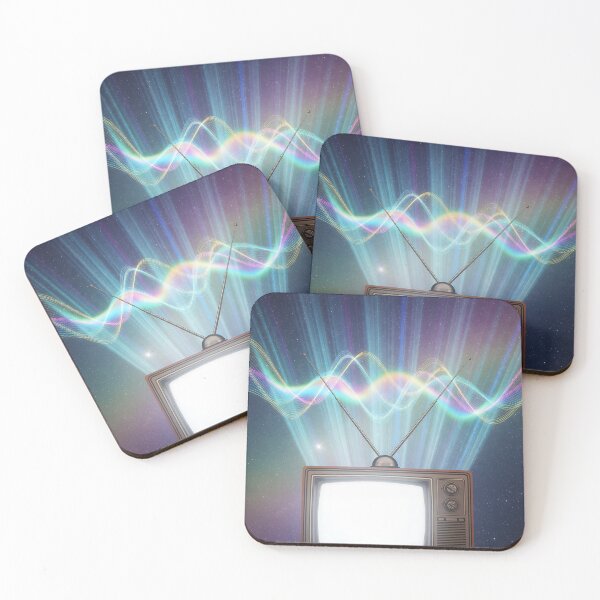 Item preview, Retro TV with Antennas – Holographic Space Waves Art designed and sold by Dino-Lune.